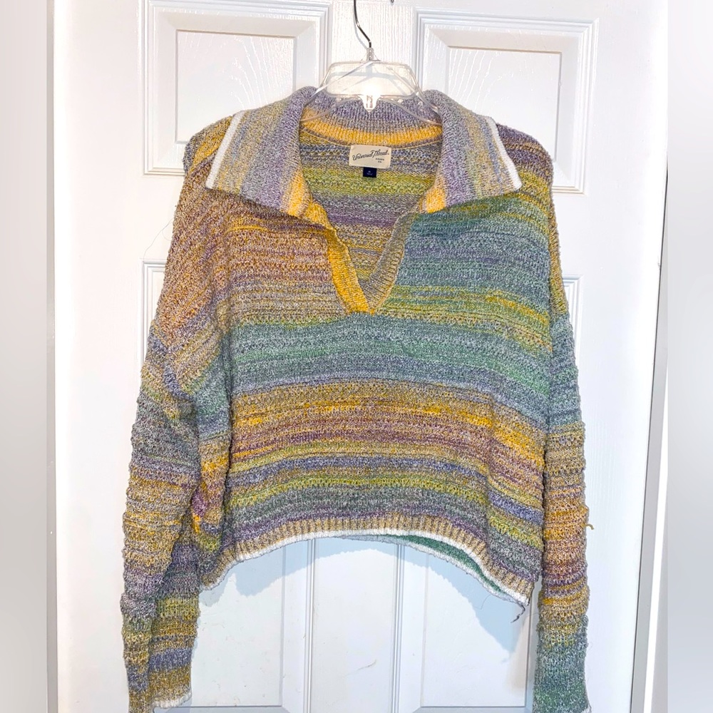 Universal Thread Multi Colored Cropped Sweater. S… - image 1